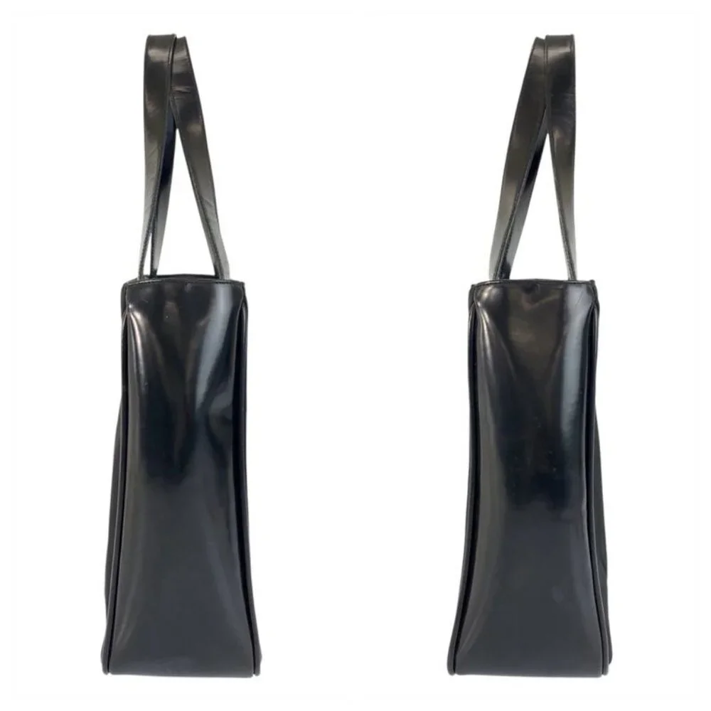 Prada Tessuto Black Silver Nylon Leather Handbag - Picture 7 of 9